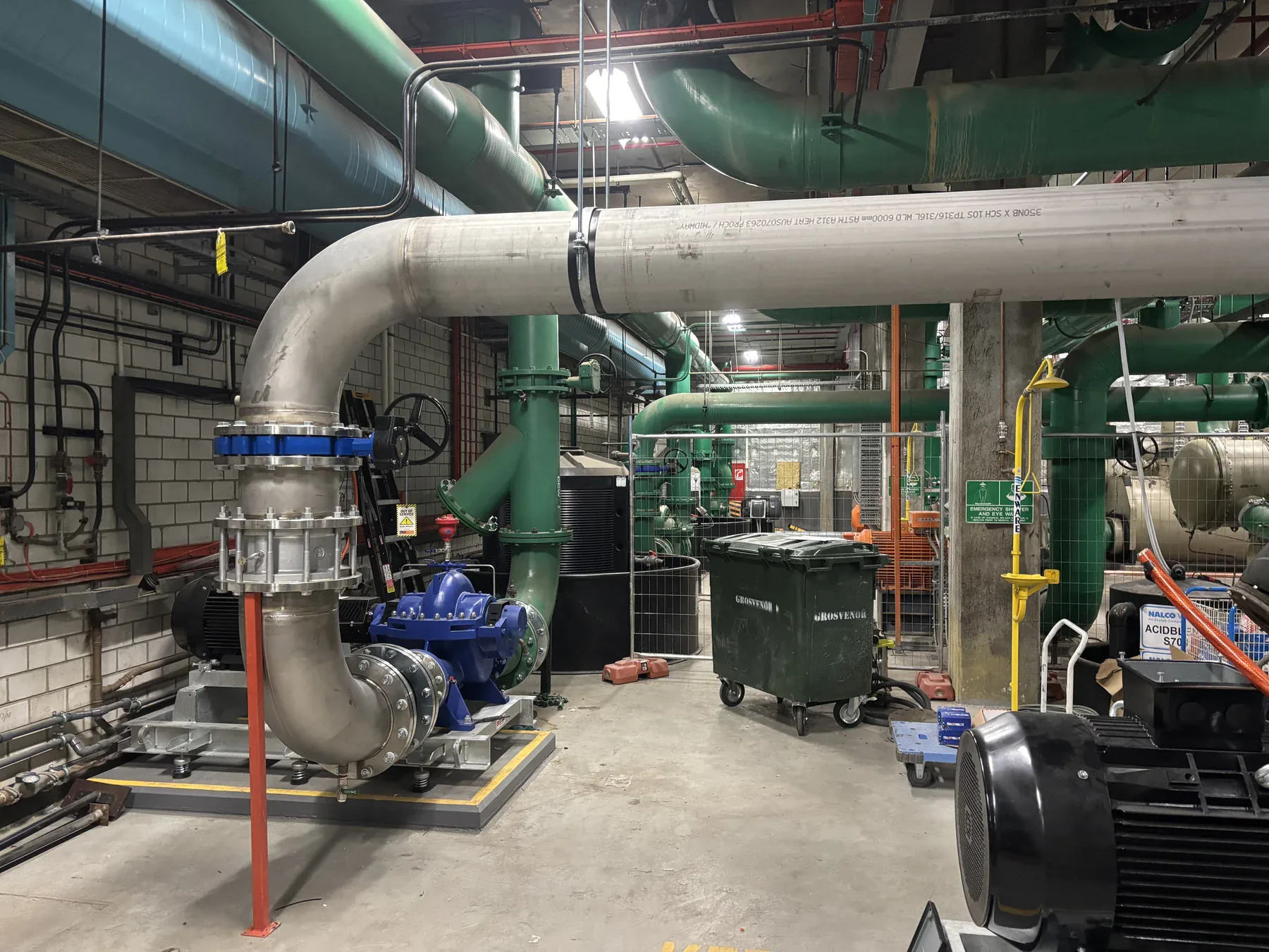 Completed 316 stainless pipework associated with the Royal Perth Hospital heat exchanger