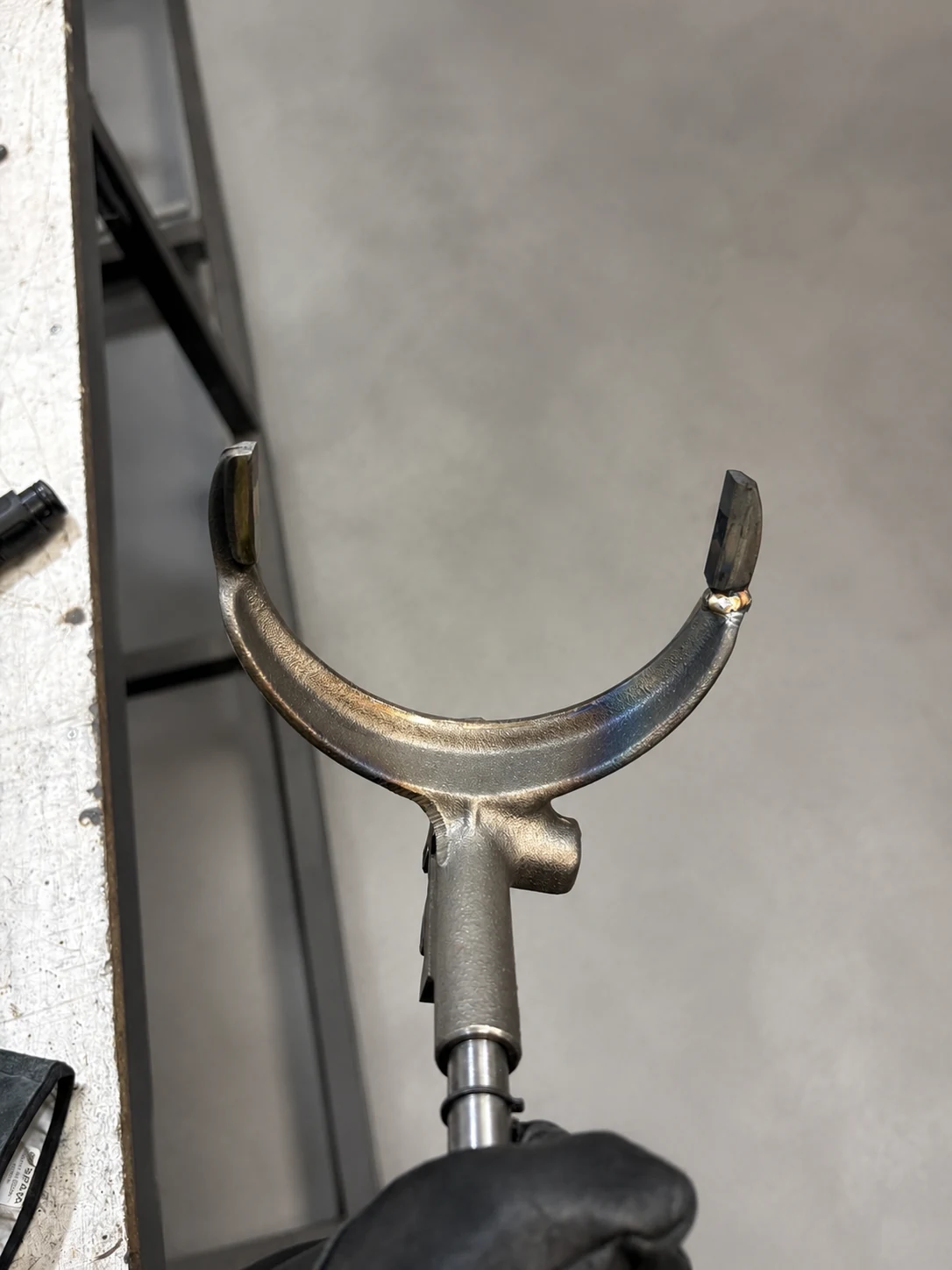 Cast steel component prepared for specialist weld repair by Niche Welding